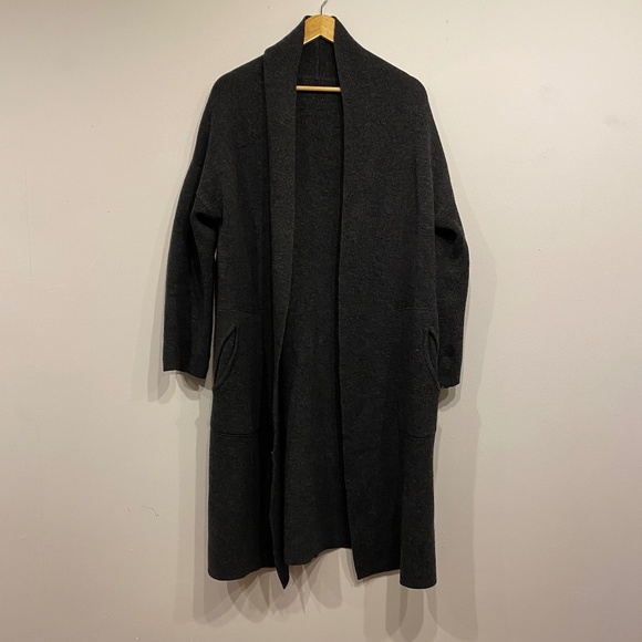 J.Crew Merino Wool Oversized Cape Open Front Minimalist Lagenlook Cardigan - Picture 1 of 7